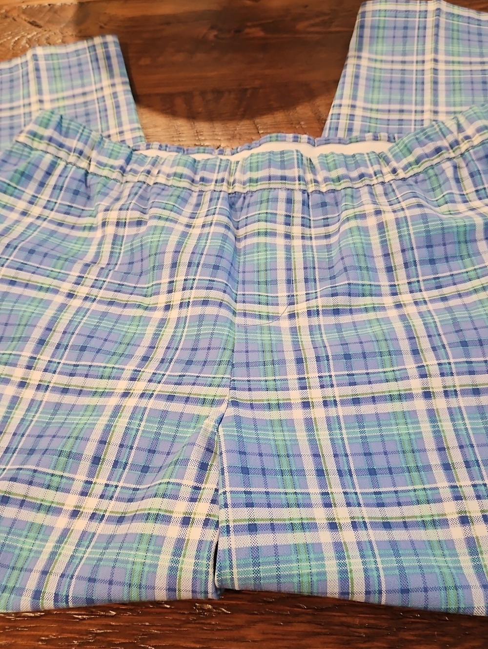 Never Worn Isaac Mizrahi Live Blue Plaid Lightweight Pants
